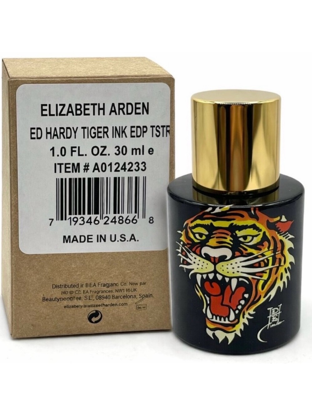 Ed Hardy Tiger Ink Unisex Eau de Parfum 1 oz New Tester by Elizabeth Arden